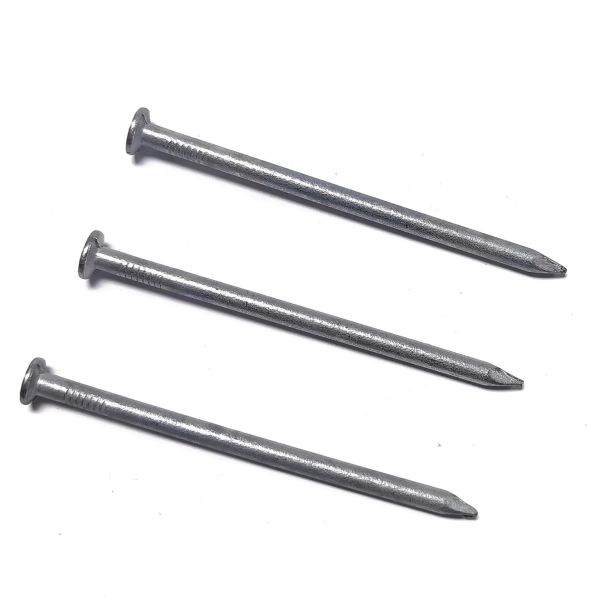 Mechanical galvanized round head smooth handle common iron nail BWG9X3” 3.76X76.2MM