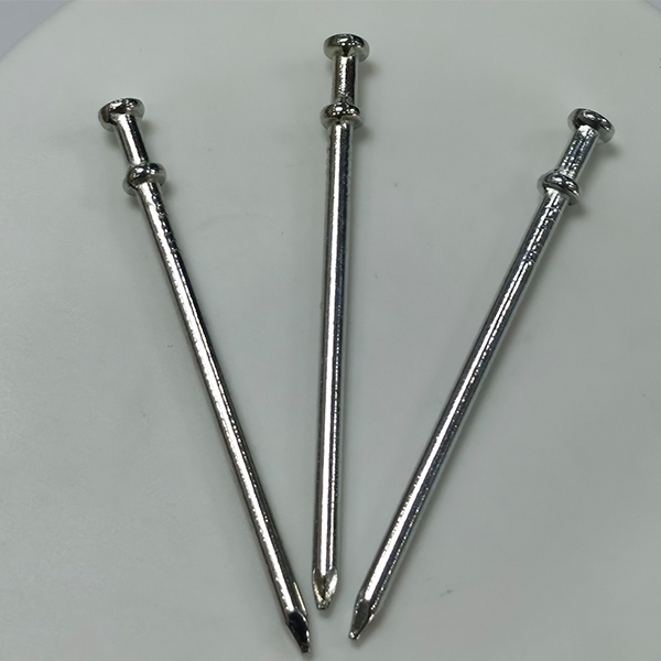 Electric galvanized round head smooth shank double-headed nails 10D 3.76X70MM