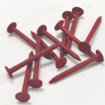 Red baking paint large flat head, smooth shank, diamond point iron clout nail BWG10X1-1/2” 3.4X38MM
