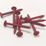 Red baking paint large flat head, smooth shank, diamond point iron clout nail BWG10X1-1/2” 3.4X38MM