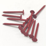 Red baking paint large flat head, smooth shank, diamond point iron clout nail BWG10X1-1/2” 3.4X38MM