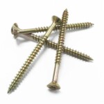 Galvanized Yellow zinc plating Countersunk head with Anti-slip gear  Chipboard screw  Fiberboard screw M5.5X80MM