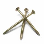 Galvanized Yellow zinc plating Countersunk head with Anti-slip gear  Chipboard screw  Fiberboard screw M5.5X80MM