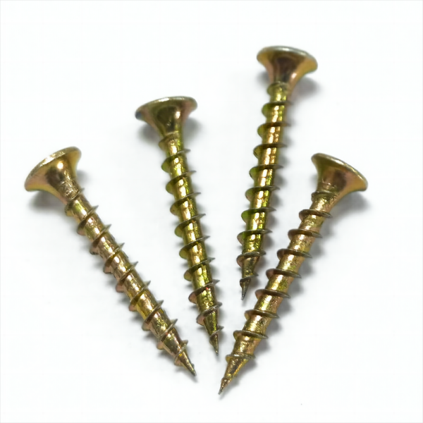 Philips head (PH2) Galvanized Yellow Colored zinc plating Coarse teeth Drywall screw #6×1-1/2″  3.5x38MM